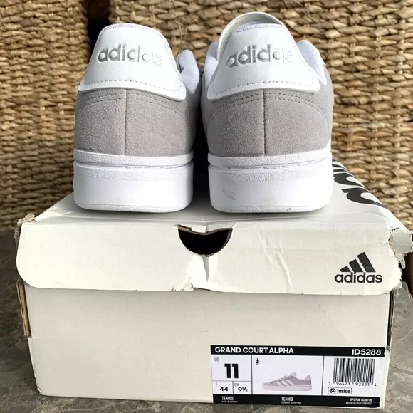 Adidas Grand Court Alpha Sneaker Suede Leather Grey White Couldfoam Comfort - Picture 12 of 15